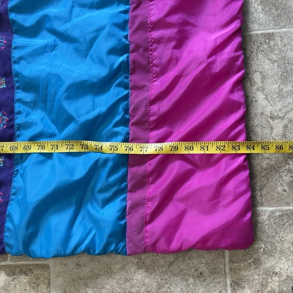 Y2K Millennial Seventeen Bed Comforter Pink Purple Blue Green Striped ~84x84 EUC